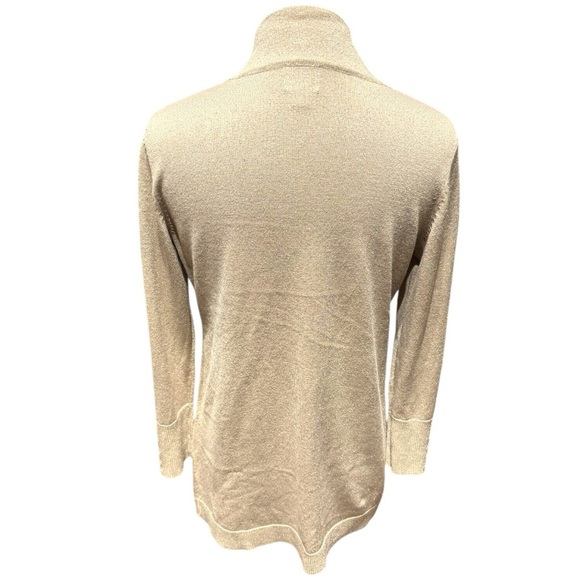 NWOT JM Collection Open Front Metallic Gold Cardigan Size Petite Medium - Picture 2 of 6